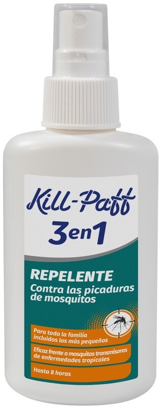 Kill-Paff 3en1 Repelente de Mosquitos 100 ml – Protección Eficaz para Toda la Familia Hasta 8 Horas