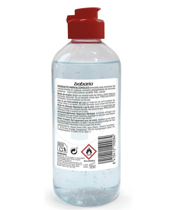 Babaria Gel de Manos Higienizante Hidroalcoholico 300 ml