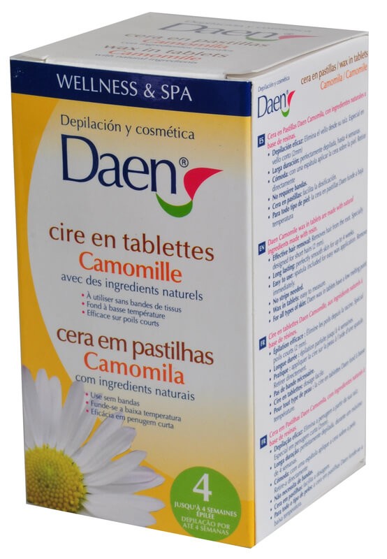 Daen Cera en Pastillas Camomila 260 g – Depilación Suave y Eficaz para Hasta 4 Semanas