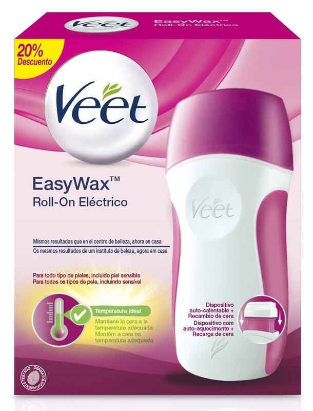 Veet EasyWax Roll-On Eléctrico Depilación Profesional en Casa – Eficacia, comodidad y piel suave en cada uso