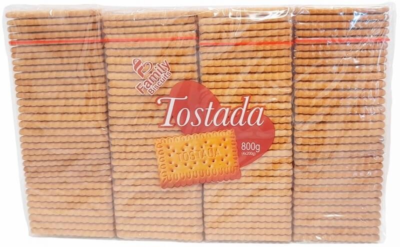 Family Biscuits Galleta Tostada 4 x 200 gr - La Galleta Clásica para un Desayuno Completo