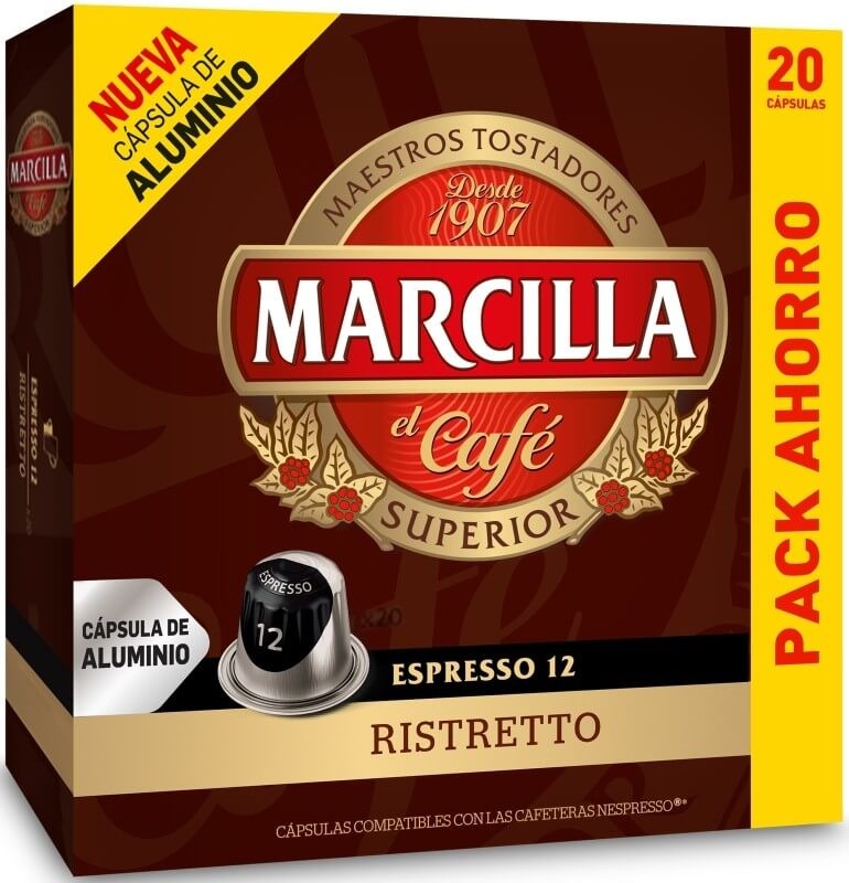 Marcilla Café Ristretto Para Nespresso 20 Cápsulas