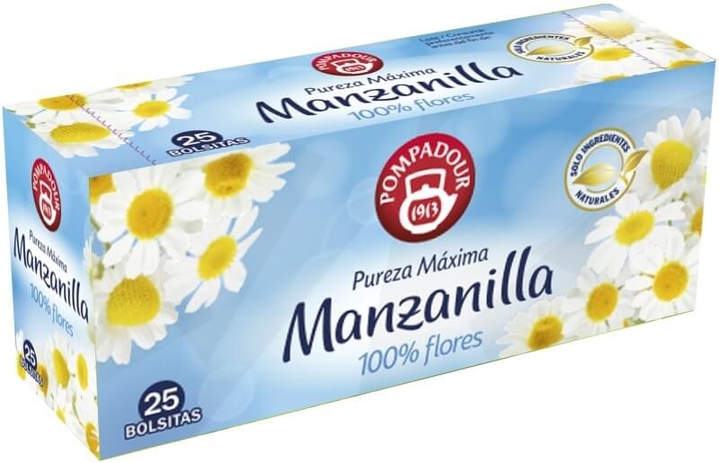 Pompadour Manzanilla 25 Bolsitas 100% Flores