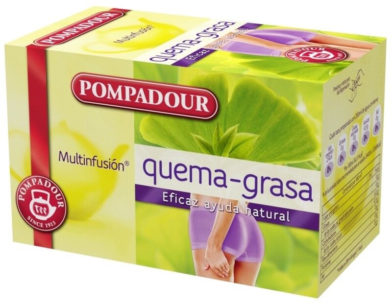 Pompadour Infusión Quema Grasas - 25 Bolsitas para Ayudar en tu Control de Peso