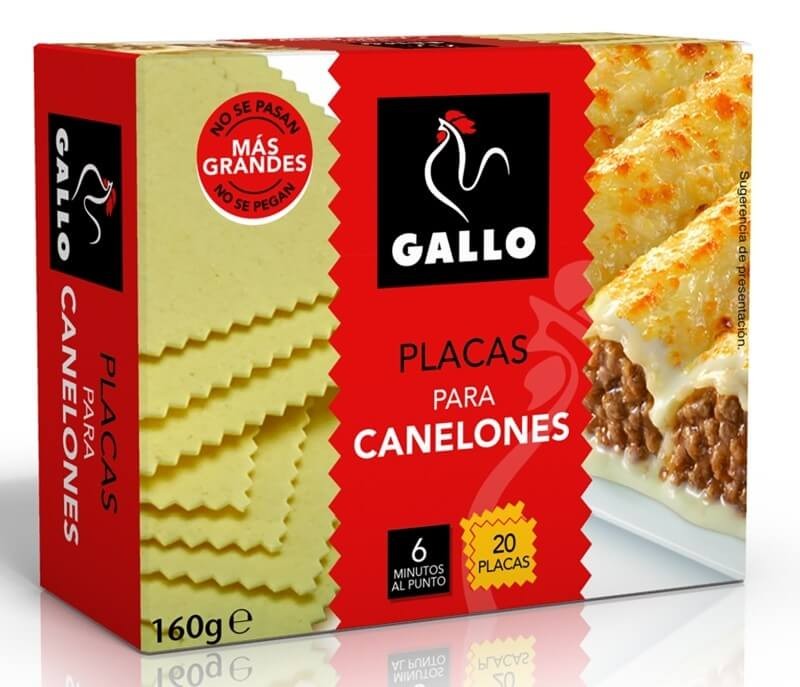 Gallo Placas para Canelones 160G 20U