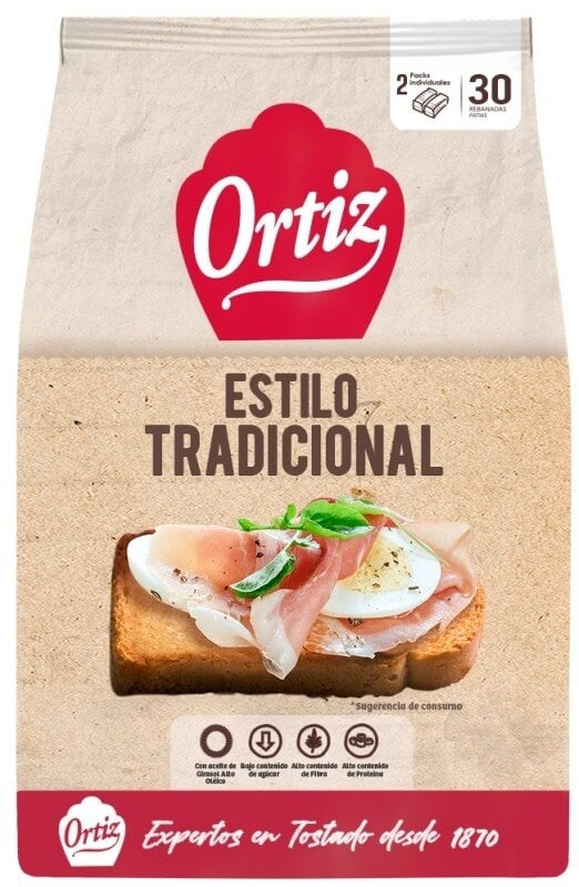 Ortiz Pan a La Brasa Tradicional 30 Rebanadas 324 gr