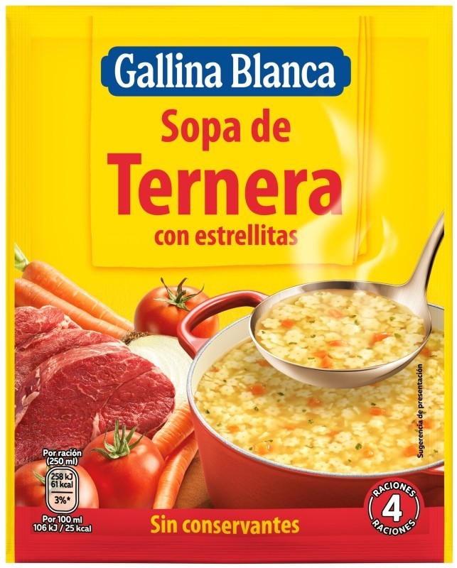 Gallina Blanca Sopa De Ternera Con Pasta De Estrellitas 1 Sobre 74 gr