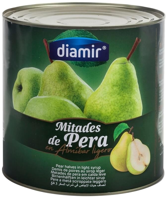 Diamir Mitades de Pera en Almíbar Ligero 1 Kg – Sabor Natural en Cada Bocado