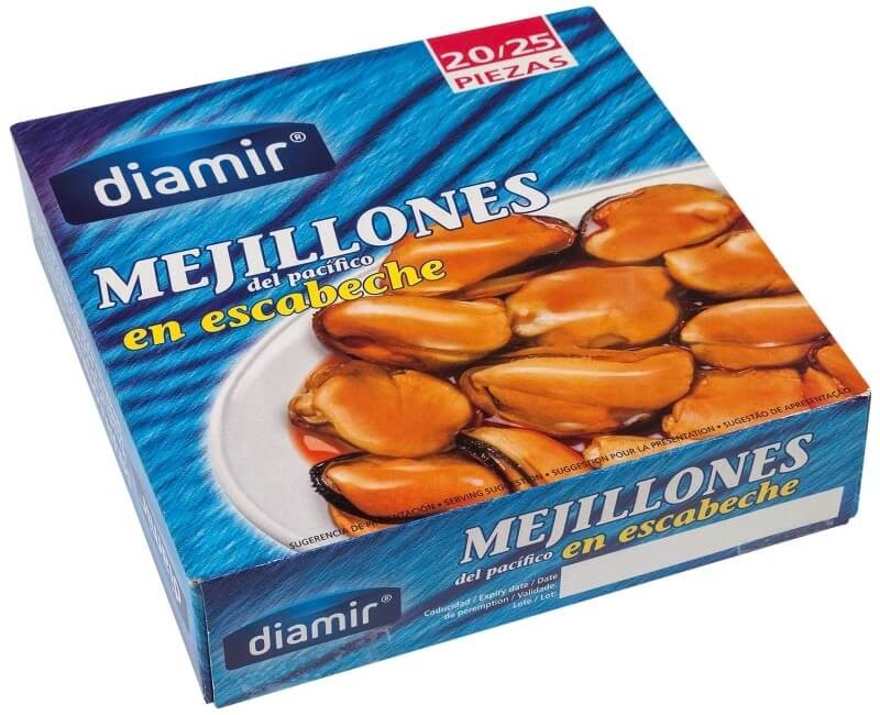 Diamir Mejillones en Escabeche RO-550 25/35 - Exquisitez del Pacífico en Tu Mesa