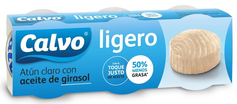 Calvo Atún Claro En Aceite Vegetal Liger 3 Latas X 60 gr