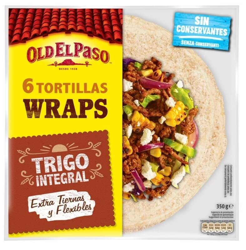Old El Paso Tortillas De Trigo Integral Wraps 350 gr