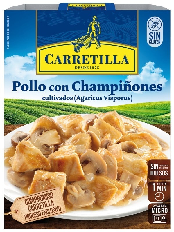 Carretilla Pollo con Champiñones 250g - Comida Rápida, Sana y Deliciosa para Tu Día a Día