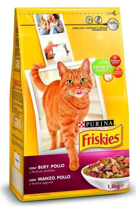 Friskies Alimento Seco Gato Adulto Con Buey Hígado Y Verduras 1,5 kg