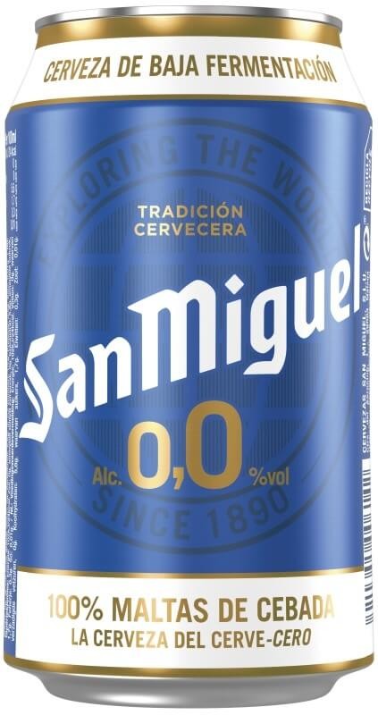 San Miguel Cerveza 0,0% Lata de 330 ml Pack 24 und