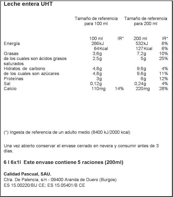 Pascual Leche Entera Clásica UHT 1L