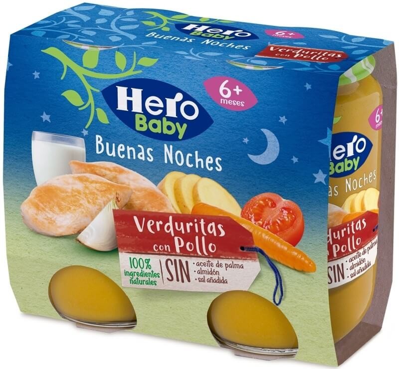 Hero Baby Tarrito Buenas Noches De Pollo Con Verduras 2 X 200 gr