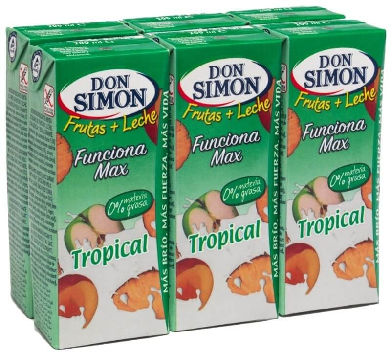 Don Simón Zumo Fruta + Leche Sabor Tropical Briks Pack de 30 x 200 ml