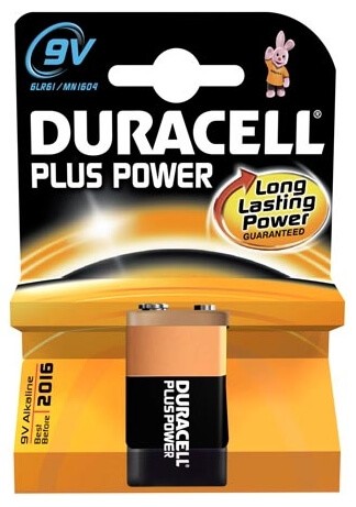 Duracell Pila 9V - 6LR61 Plus Power 1 Unidad