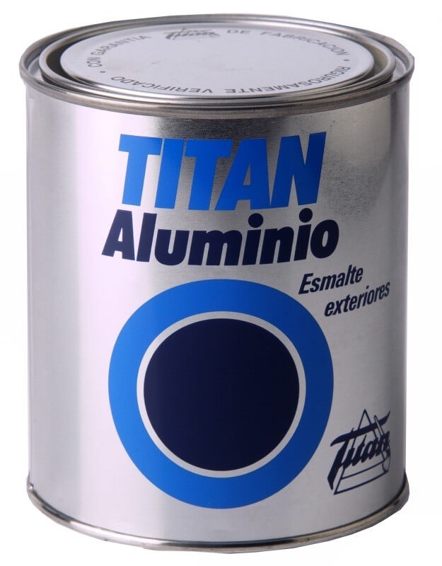 Titan Pintura Aluminio Esmalte Exteriores 750 ml - Resistente, Anticorrosivo y de Acabado Profesional