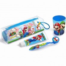 Super Mario Bros Neceser Dental Pasta + Vaso + Cepillo