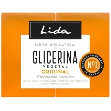 Lida Jabon 100 % Natural Glicerina Vegetal Original Manos, Cara y Cuerpo PK 2 125 Gr