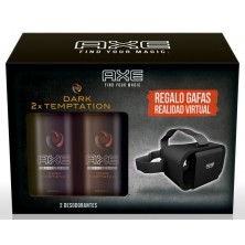 Axe Estuche 2 Desodorantes Dark Temptation 150 ml + Regalo Gafas 3D