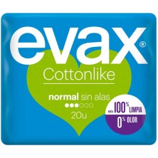 Evax Compresa Cottonlike Normal Sin Alas 20 Unidades