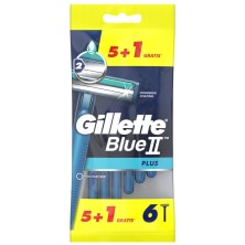 Gillette Maquinilla Desechable Blue II Plus 5 Unidades + 1 Unidad