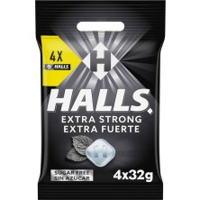 Halls Caramelo Sin Azúcar Extra Fuerte 4 Unidades X 32 gr