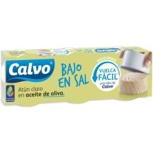 Calvo Atún Claro En Aceite De Oliva Bajo En Sal 3 Latas X 80 gr