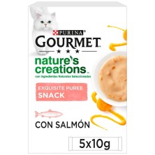 Gourmet Alimento Húmedo Para Gatos Nature Pure Salmón 5 Unidades X 10 gr