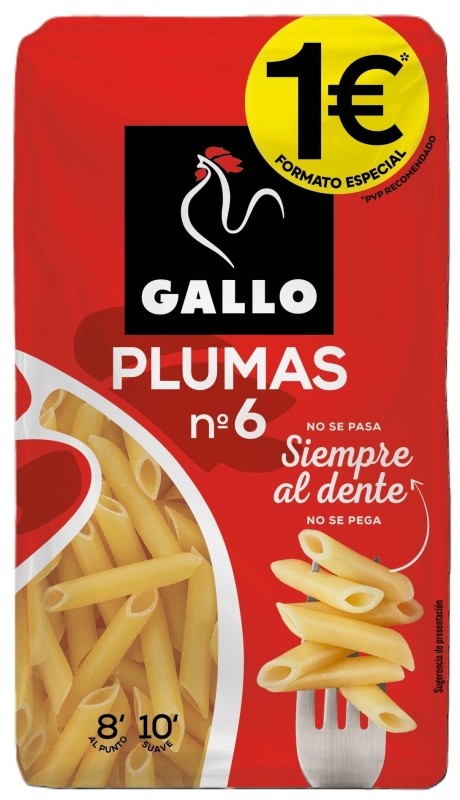 PASTA GALLO PLUMA N.6 400G 1¤