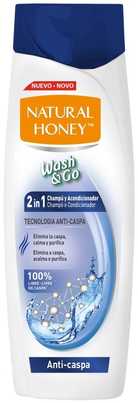 Natural Honey Wash & Go Champú Anticaspa 330 ml