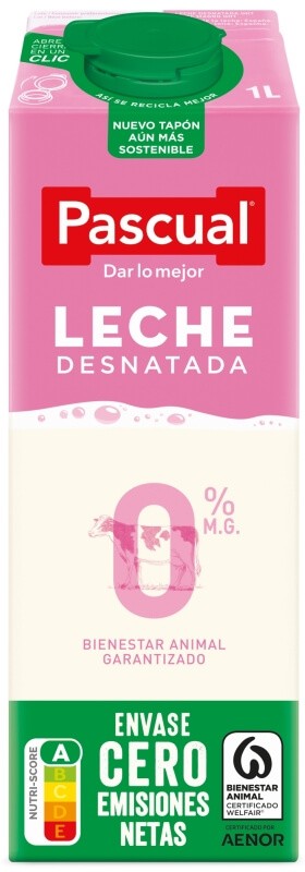 Pascual 0% M.G. Leche Desnatada 1L