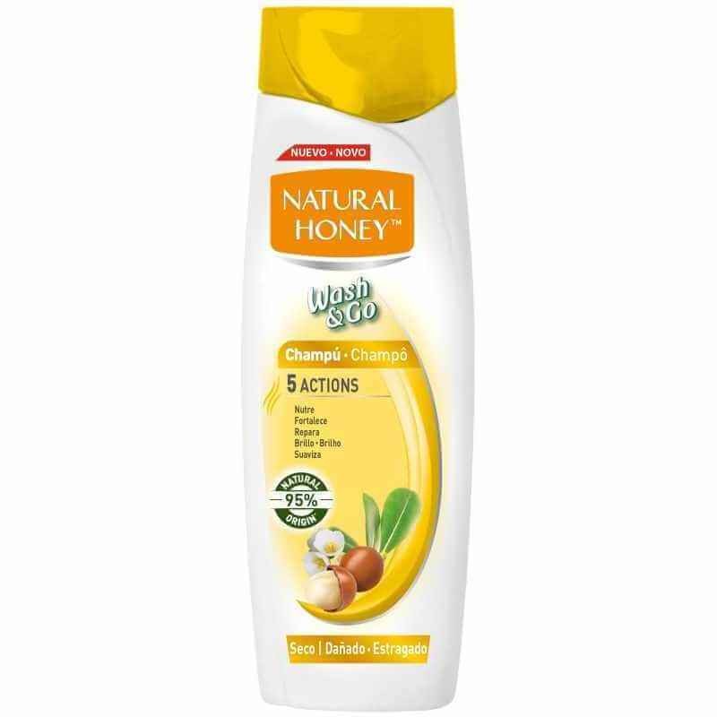 Natural Honey Wash & Go Champú 5 Actions Cabello Seco 400 ml