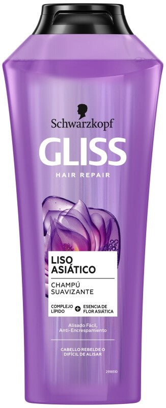 Schwarzkopf Gliss Champú Suavizante Liso Asiático 370 ml