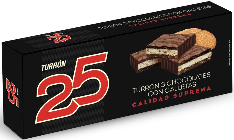 TURRON 25 150G TRES CHOCOLATES