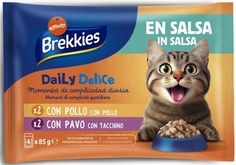 BREKKIES GATO DELICE 4X85G POLLO