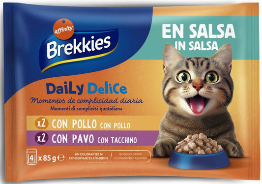 BREKKIES GATO DELICE 4X85G POLLO