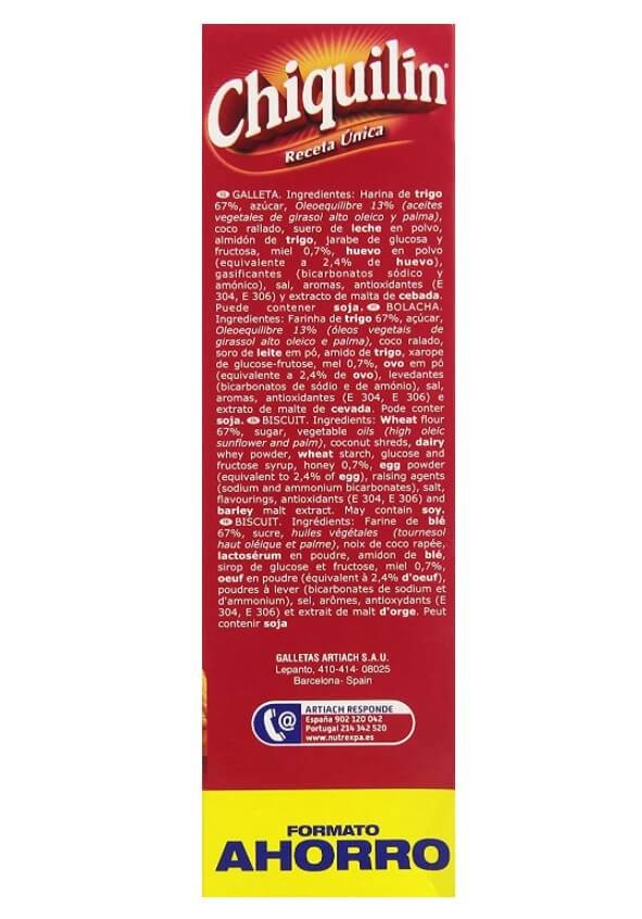 Artiach Chiquilín Galletas 875 gr