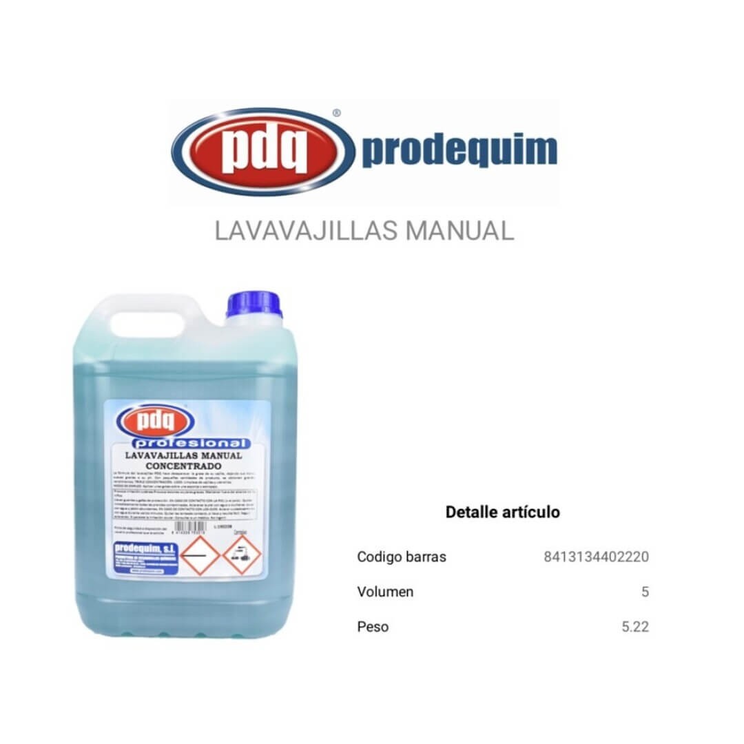 PDQ Profesional Lavavajillas Manual Concentrado 5L