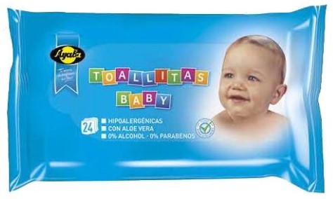 Ayala Toallitas de Bebés Con Aloe Vera Pack 24 uds