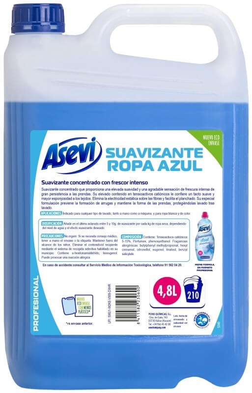 Asevi Suavizante Ropa Azul 210D 4,8L