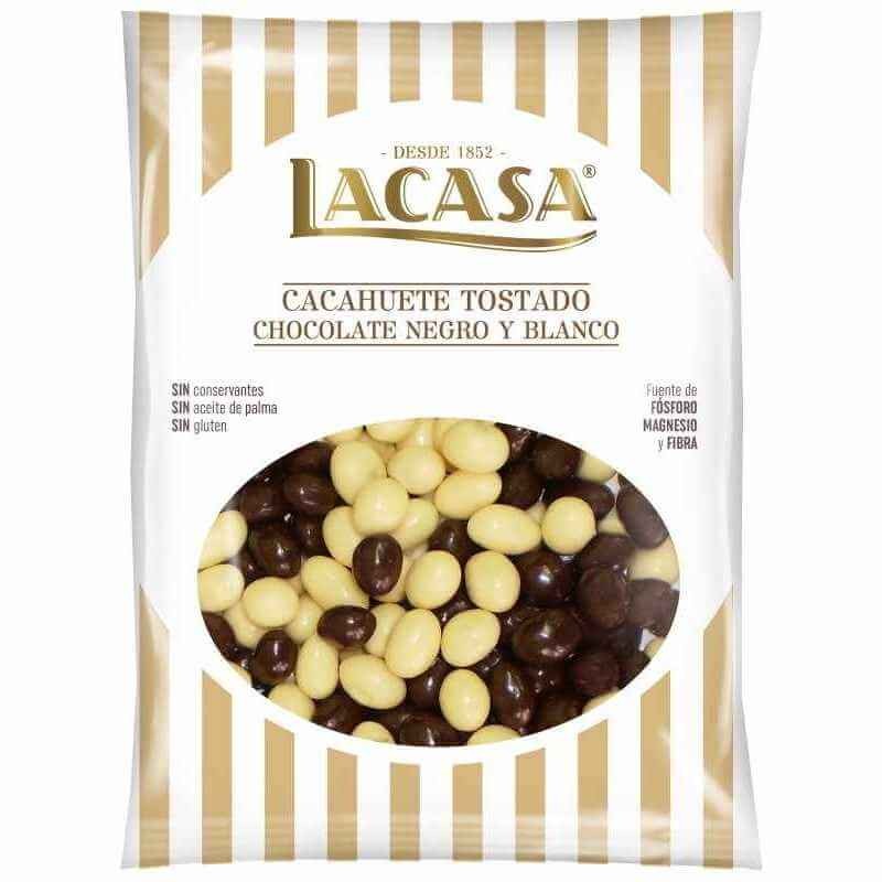Lacasa Cacahuetes Chocolate Blanco Y Negro 450 Gr