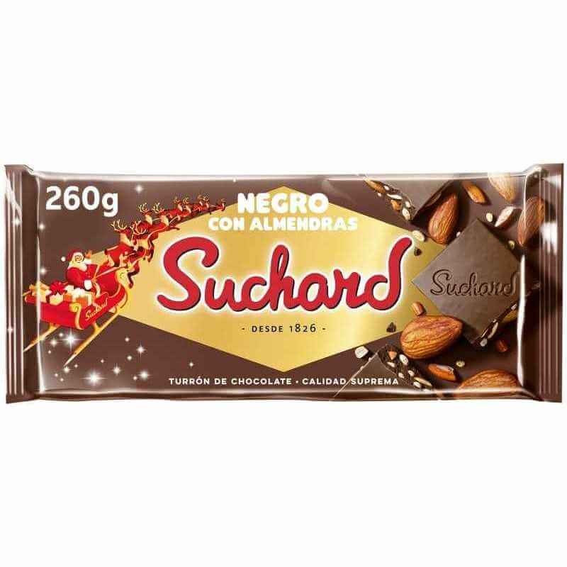 Suchard Negro con Almendras Turrón de Chocolate 260g