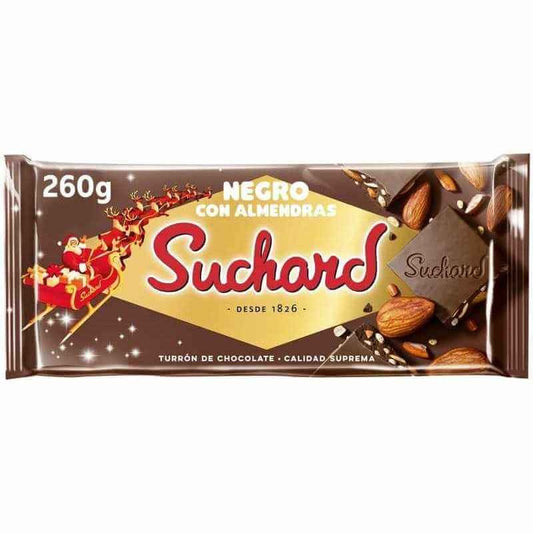 Suchard Negro con Almendras Turrón de Chocolate 260g