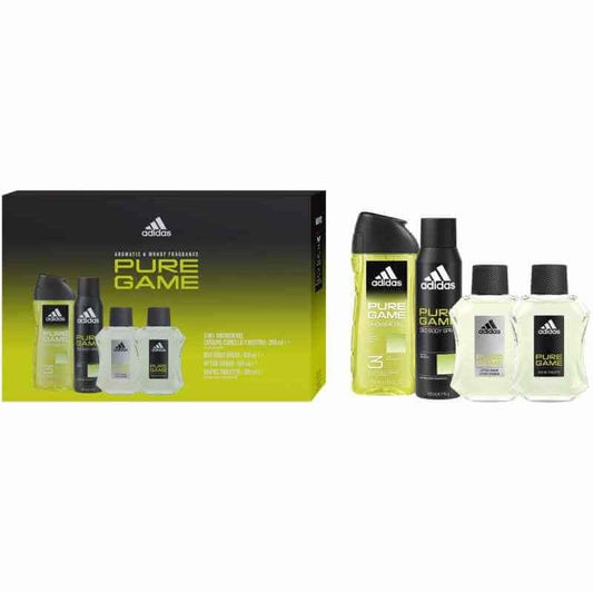 Adidas Estuche Pure Game Vapo 100 Ml + Desodorante Spray 150 Ml + Gel De Baño 250 Ml + After Shave 100 Ml