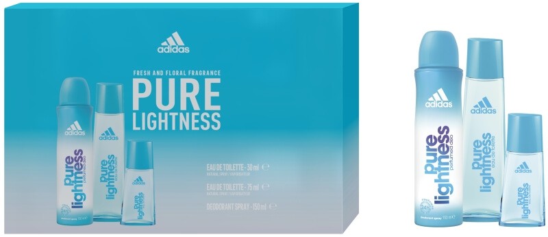 Adidas Set de Fragancias Pure Lightness 30 ml + 75 ml + 150 ml – Frescura y Vitalidad para Tu Día a Día