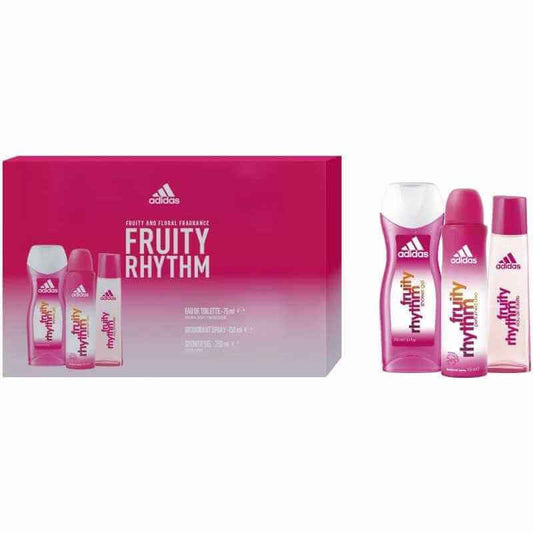Adidas Estuche Fruity Rhythm Woman Vapo 75 Ml + Desodorantes Spray 150 Ml + Gel De Baño 250 Ml