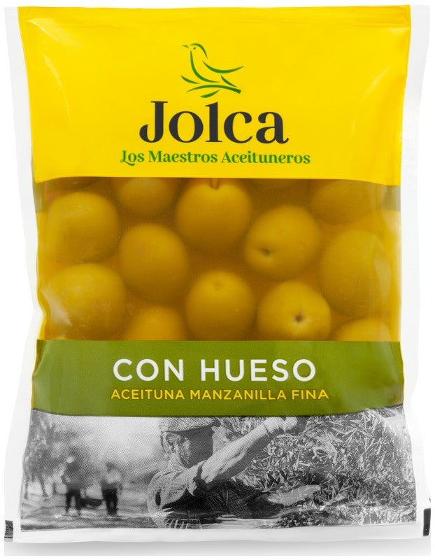 Jolca Aceitunas Manzanilla Con Hueso 1 Bolsa Peso Neto 200 Gr Peso Escurrido 100 Gr